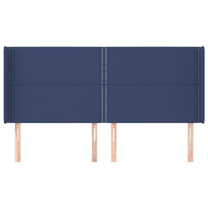 Tête de lit avec oreilles Bleu 183x16x118/128 cm Tissu - Photo n°3