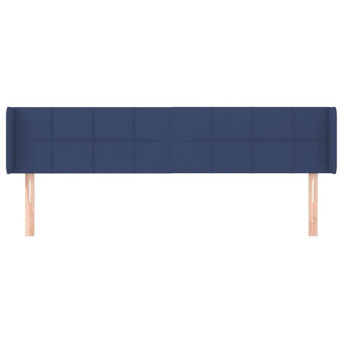 Tête de lit avec oreilles Bleu 183x16x78/88 cm Tissu - Photo n°3