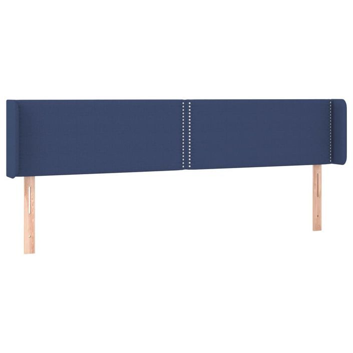 Tête de lit avec oreilles Bleu 203x16x78/88 cm Tissu - Photo n°2