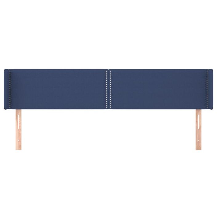 Tête de lit avec oreilles Bleu 203x16x78/88 cm Tissu - Photo n°3