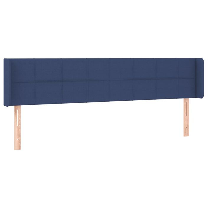 Tête de lit avec oreilles Bleu 203x16x78/88 cm Tissu - Photo n°2