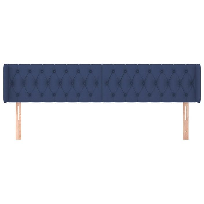 Tête de lit avec oreilles Bleu 203x16x78/88 cm Tissu - Photo n°3