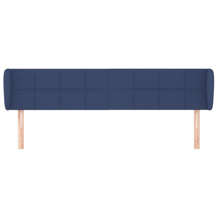 Tête de lit avec oreilles Bleu 203x23x78/88 cm Tissu - Photo n°3