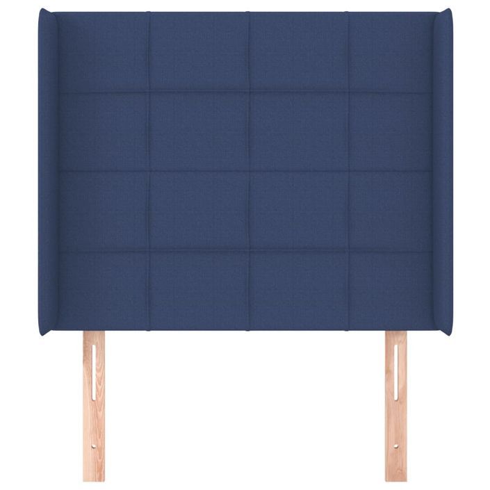 Tête de lit avec oreilles Bleu 83x16x118/128 cm Tissu - Photo n°3