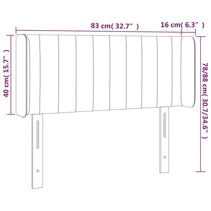 Tête de lit avec oreilles Bleu 83x16x78/88 cm Tissu - Photo n°9