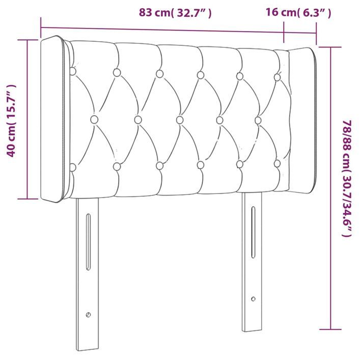 Tête de lit avec oreilles Bleu 83x16x78/88 cm Tissu - Photo n°9