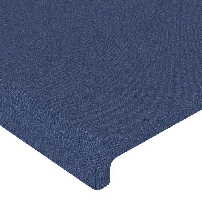 Tête de lit avec oreilles Bleu 83x23x118/128 cm Tissu - Photo n°5