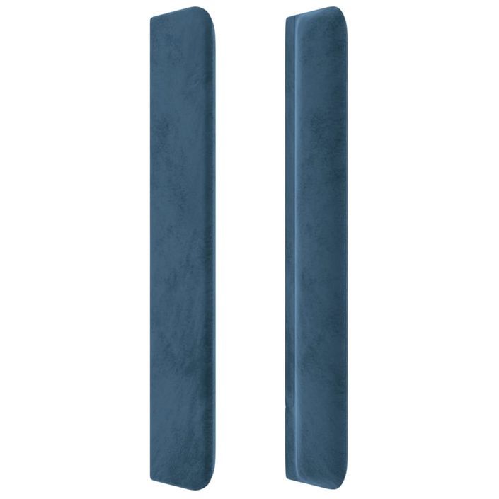 Tête de lit avec oreilles Bleu foncé 103x16x118/128 cm Velours - Photo n°4