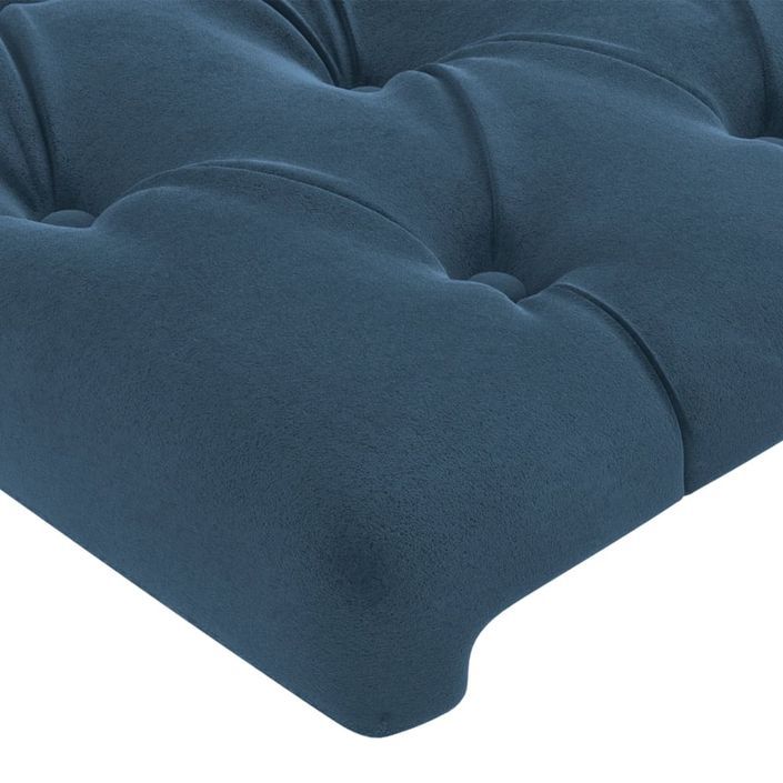 Tête de lit avec oreilles Bleu foncé 163x23x118/128 cm Velours - Photo n°5