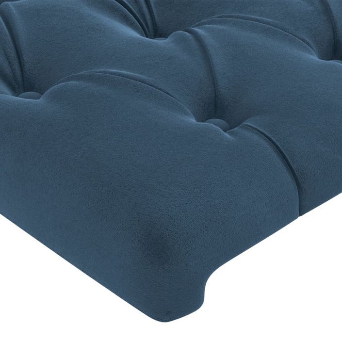 Tête de lit avec oreilles Bleu foncé 183x16x118/128 cm Velours - Photo n°5