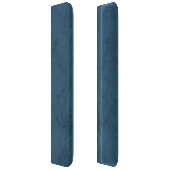 Tête de lit avec oreilles Bleu foncé 203x16x118/128 cm Velours - Photo n°4