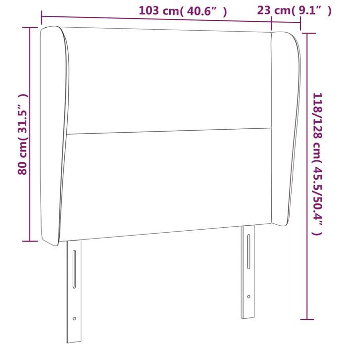 Tête de lit avec oreilles Cappuccino 103x23x118/128 cm - Photo n°9