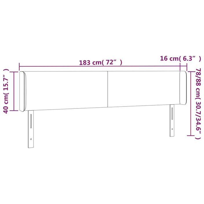 Tête de lit avec oreilles Cappuccino 183x16x78/88 cm Similicuir - Photo n°9