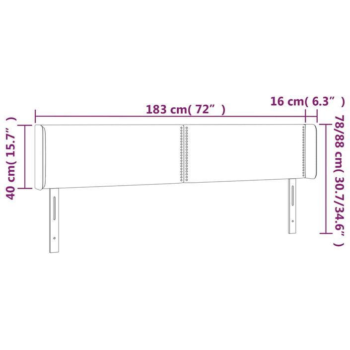 Tête de lit avec oreilles Cappuccino 183x16x78/88 cm Similicuir - Photo n°9