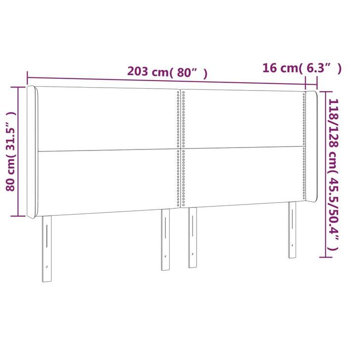 Tête de lit avec oreilles Cappuccino 203x16x118/128 cm - Photo n°9