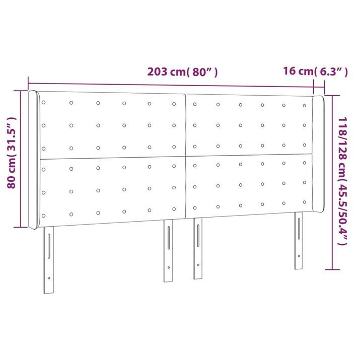 Tête de lit avec oreilles Cappuccino 203x16x118/128 cm - Photo n°9