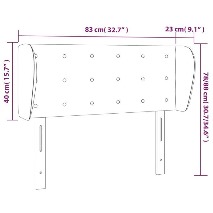 Tête de lit avec oreilles Cappuccino 83x23x78/88 cm Similicuir - Photo n°9