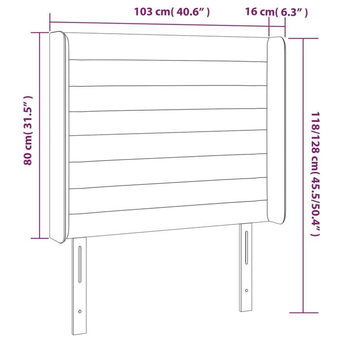 Tête de lit avec oreilles Crème 103x16x118/128 cm Tissu - Photo n°9