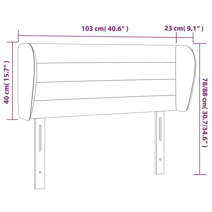 Tête de lit avec oreilles Crème 103x23x78/88 cm Tissu - Photo n°9