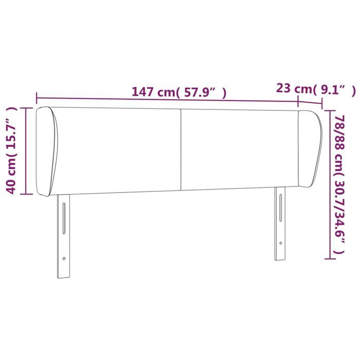 Tête de lit avec oreilles Crème 147x23x78/88 cm Tissu - Photo n°9