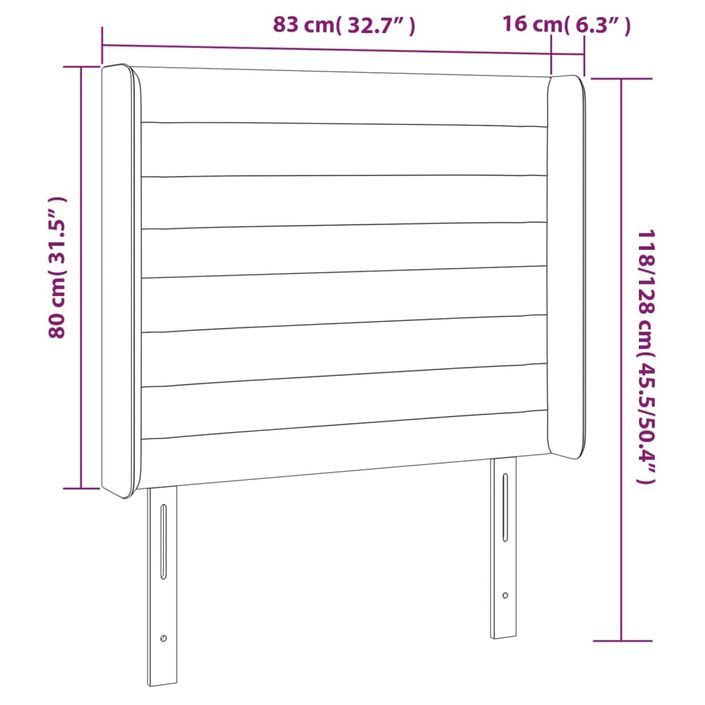 Tête de lit avec oreilles Crème 83x16x118/128 cm Tissu - Photo n°9