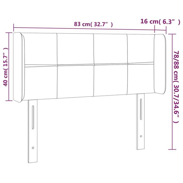 Tête de lit avec oreilles Crème 83x16x78/88 cm Tissu - Photo n°9