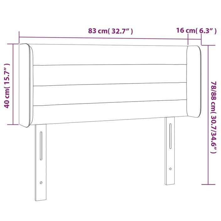 Tête de lit avec oreilles Crème 83x16x78/88 cm Tissu - Photo n°9