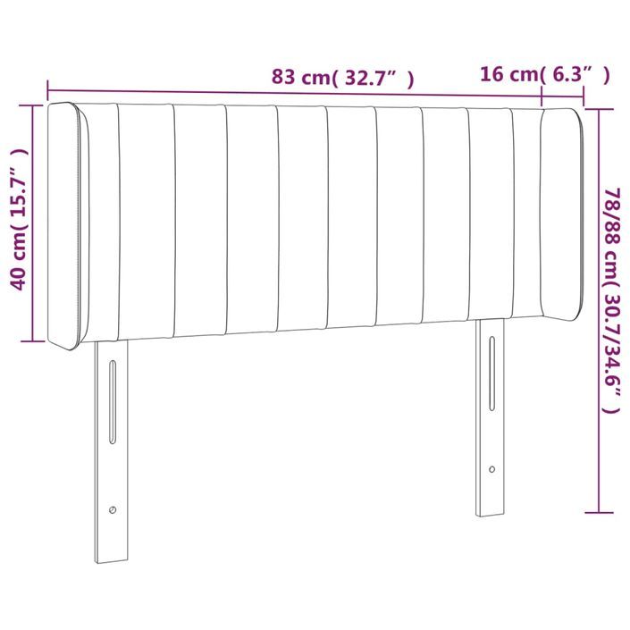 Tête de lit avec oreilles Crème 83x16x78/88 cm Tissu - Photo n°9