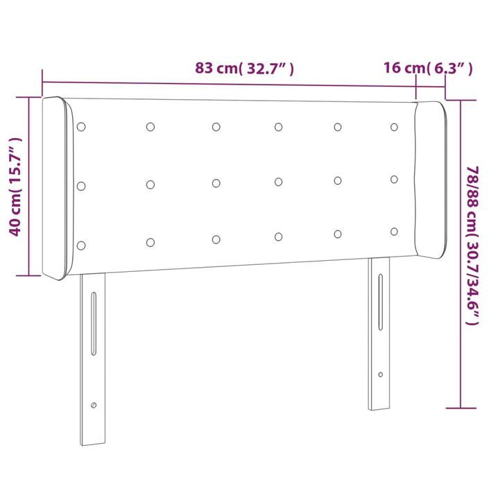 Tête de lit avec oreilles Crème 83x16x78/88 cm Tissu - Photo n°9