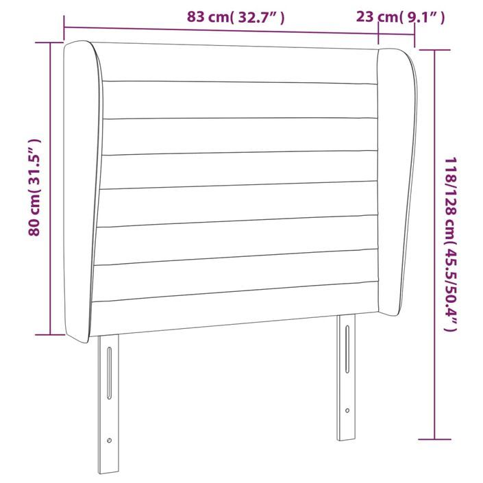 Tête de lit avec oreilles Crème 83x23x118/128 cm Tissu - Photo n°9