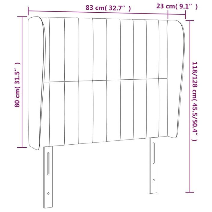 Tête de lit avec oreilles Crème 83x23x118/128 cm Tissu - Photo n°9