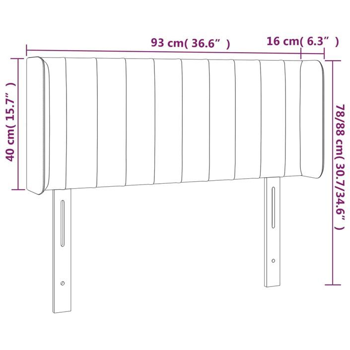 Tête de lit avec oreilles Crème 93x16x78/88 cm Tissu - Photo n°9