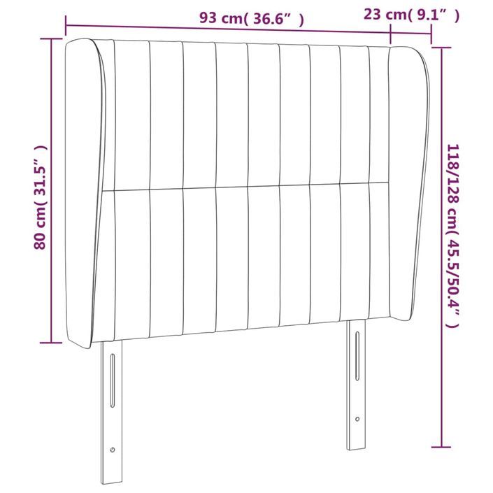 Tête de lit avec oreilles Crème 93x23x118/128 cm Tissu - Photo n°9