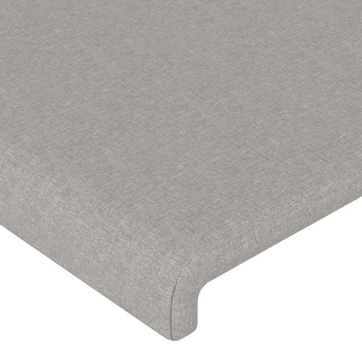 Tête de lit avec oreilles Gris clair 103x16x118/128 cm Tissu - Photo n°5