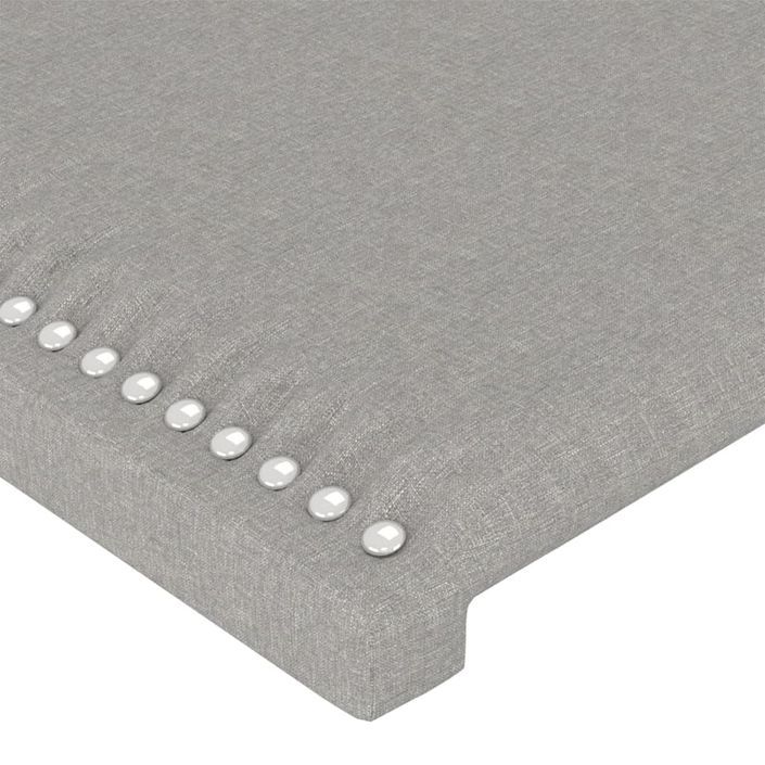 Tête de lit avec oreilles Gris clair 103x16x118/128 cm Tissu - Photo n°5