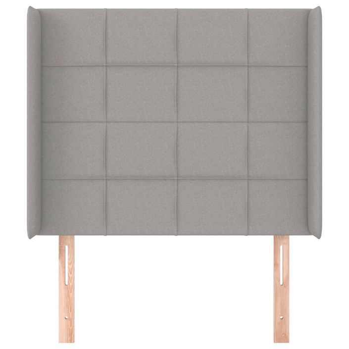 Tête de lit avec oreilles Gris clair 103x16x118/128 cm Tissu - Photo n°3