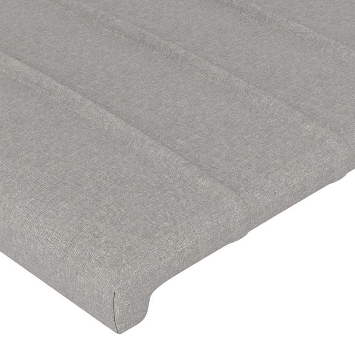 Tête de lit avec oreilles Gris clair 103x16x118/128 cm Tissu - Photo n°5