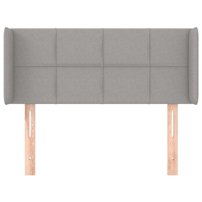 Tête de lit avec oreilles Gris clair 103x16x78/88 cm Tissu - Photo n°3