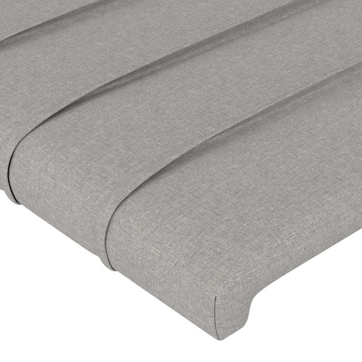 Tête de lit avec oreilles Gris clair 103x16x78/88 cm Tissu - Photo n°5