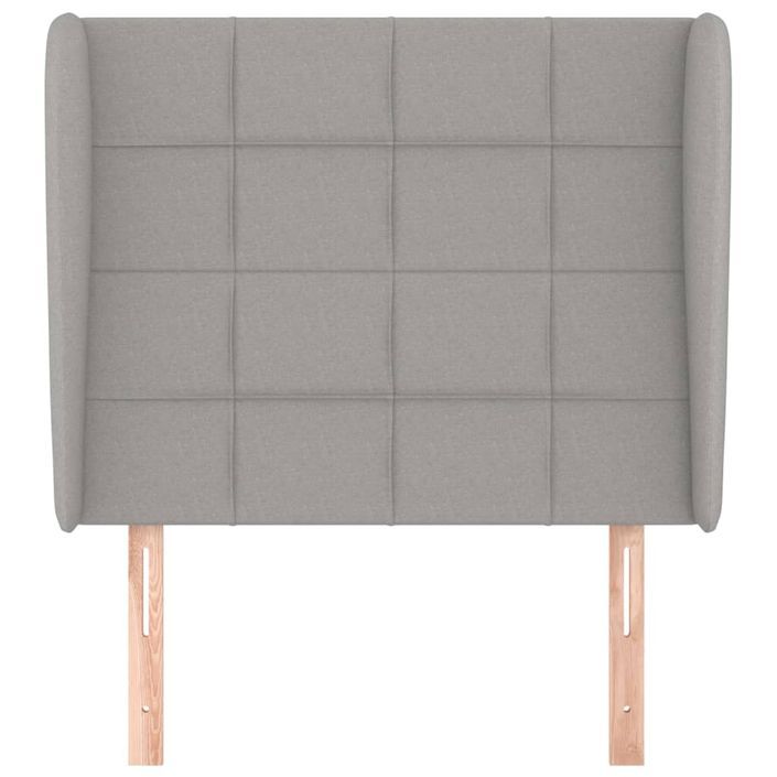 Tête de lit avec oreilles Gris clair 103x23x118/128 cm Tissu - Photo n°3