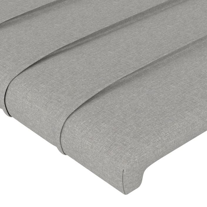 Tête de lit avec oreilles Gris clair 103x23x118/128 cm Tissu - Photo n°5