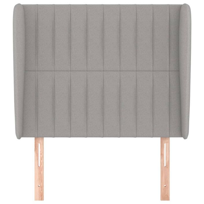 Tête de lit avec oreilles Gris clair 103x23x118/128 cm Tissu - Photo n°3