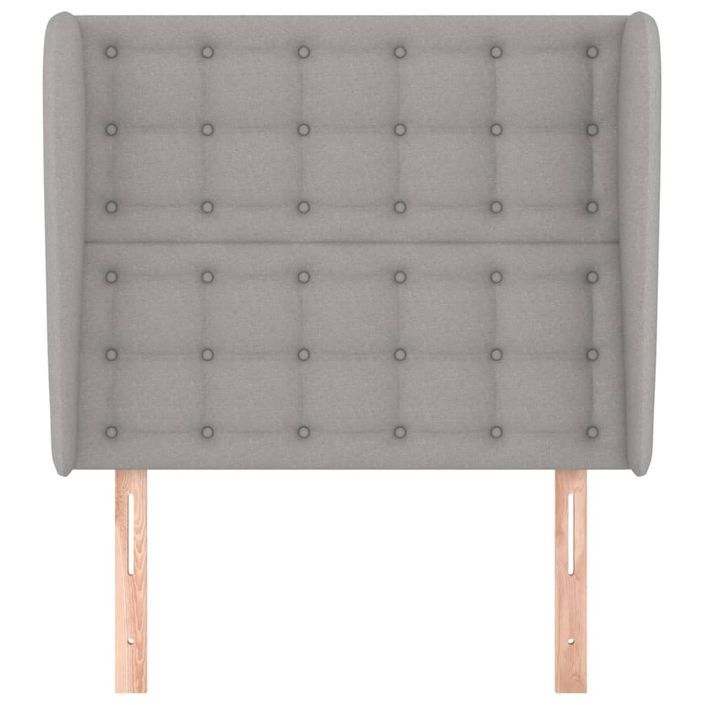 Tête de lit avec oreilles Gris clair 103x23x118/128 cm Tissu - Photo n°3