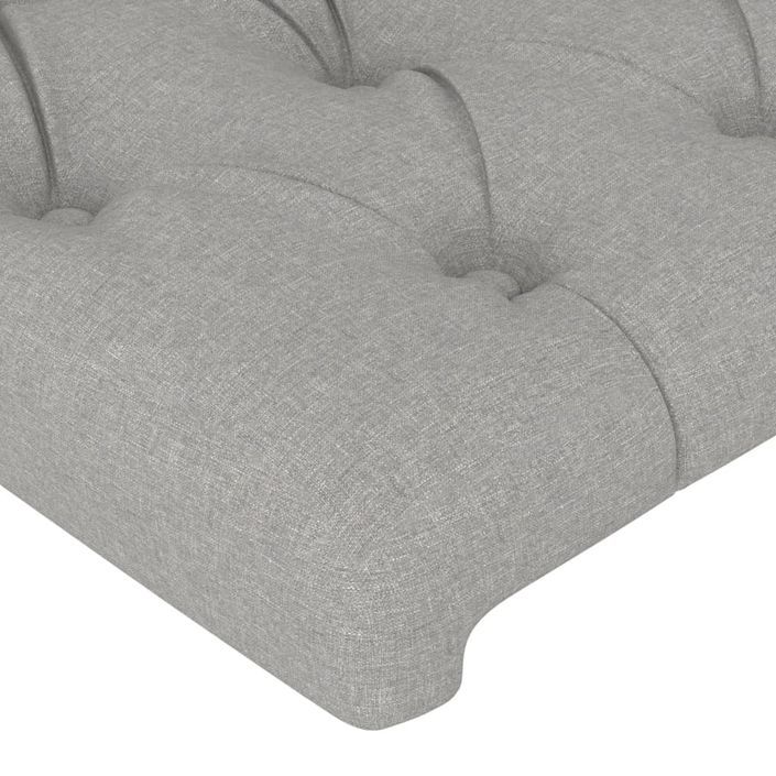 Tête de lit avec oreilles Gris clair 103x23x78/88 cm Tissu - Photo n°5