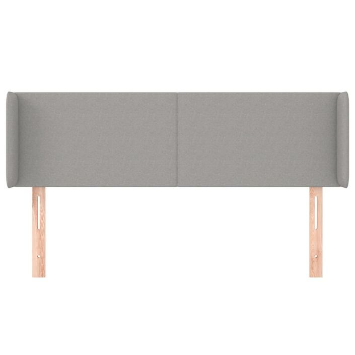 Tête de lit avec oreilles Gris clair 147x16x78/88 cm Tissu - Photo n°3