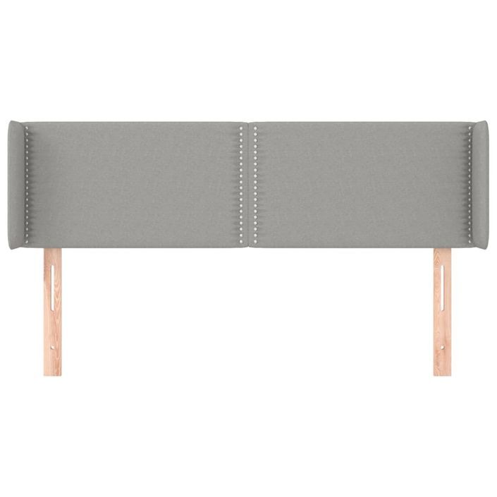 Tête de lit avec oreilles Gris clair 147x16x78/88 cm Tissu - Photo n°3