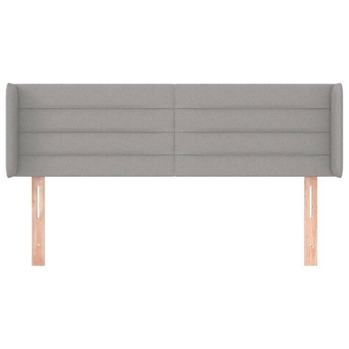 Tête de lit avec oreilles Gris clair 147x16x78/88 cm Tissu - Photo n°3