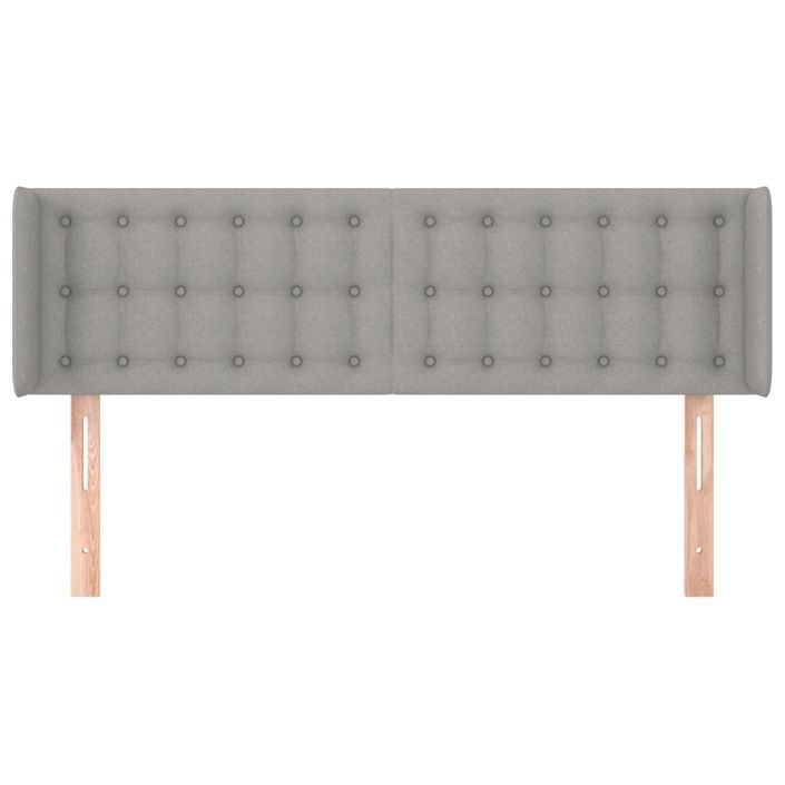 Tête de lit avec oreilles Gris clair 147x16x78/88 cm Tissu - Photo n°3