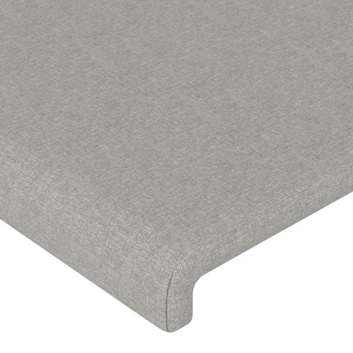 Tête de lit avec oreilles Gris clair 147x23x78/88 cm Tissu - Photo n°5