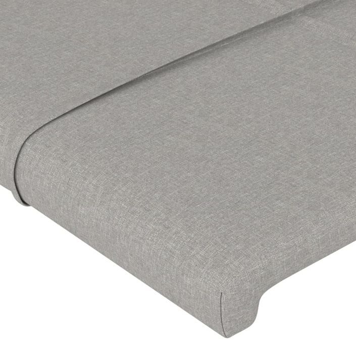 Tête de lit avec oreilles Gris clair 147x23x78/88 cm Tissu - Photo n°5